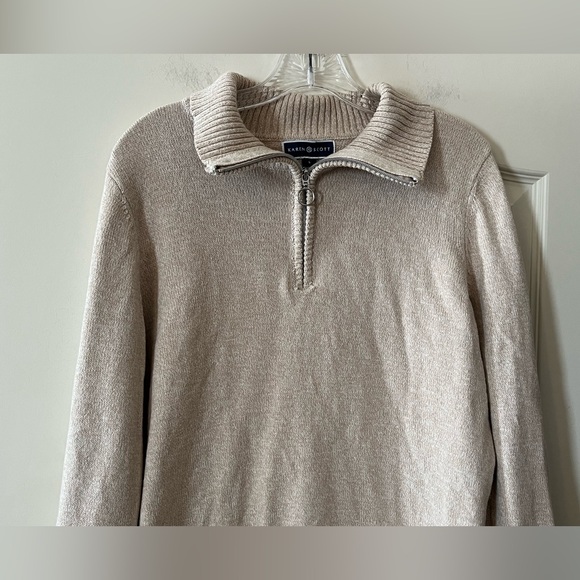 Karen Scott Light Tan Half-Zip Cotton Sweater Women’s Size Large - Picture 8 of 15